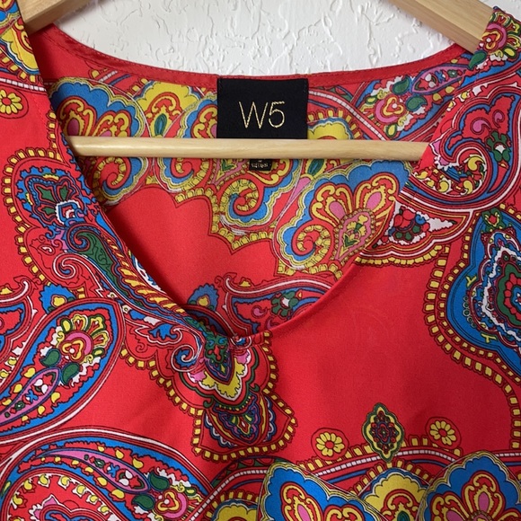 W5 Red Paisley Blouse - Picture 4 of 5